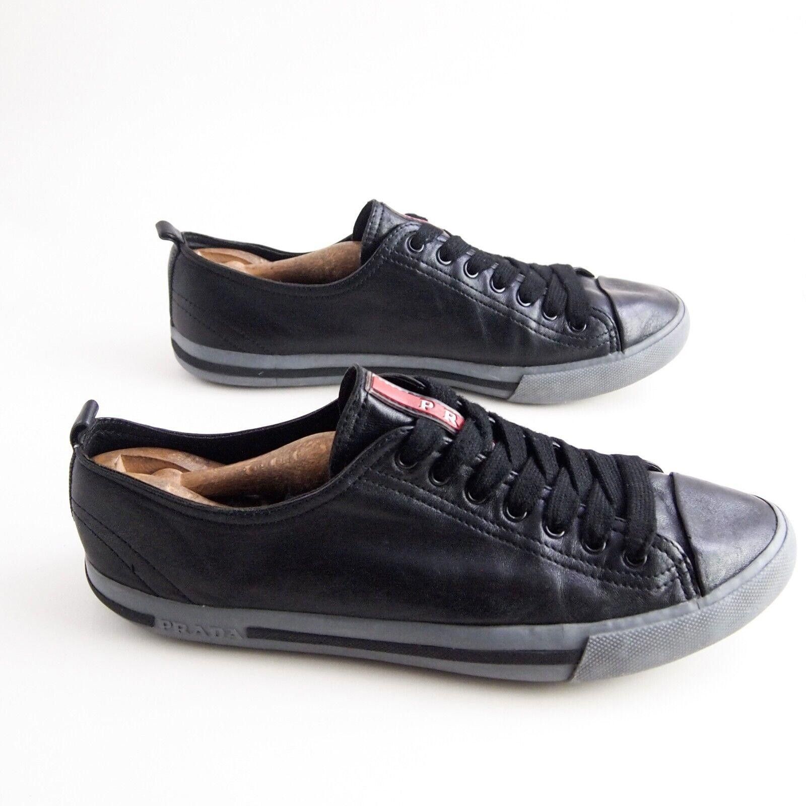Prada Prada Low Top Sneakers Black Leather Size EU 42 US 9 Size US 9 / EU 42 - 5 Thumbnail