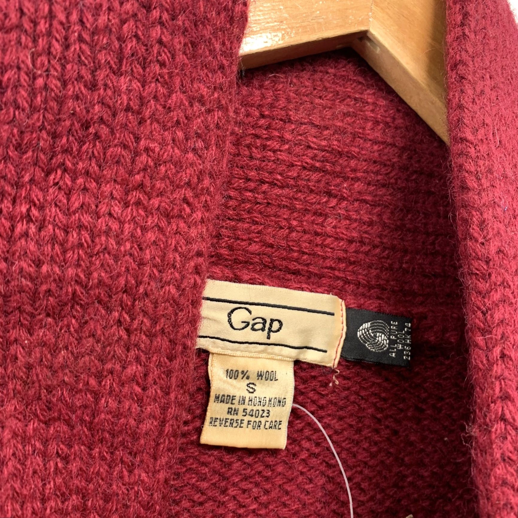 Gap VINTAGE 80s Gap Sweater Mens Small Knit Pullover Shawl Collar Red Casual Winter Size US S / EU 44-46 / 1 - 3 Thumbnail