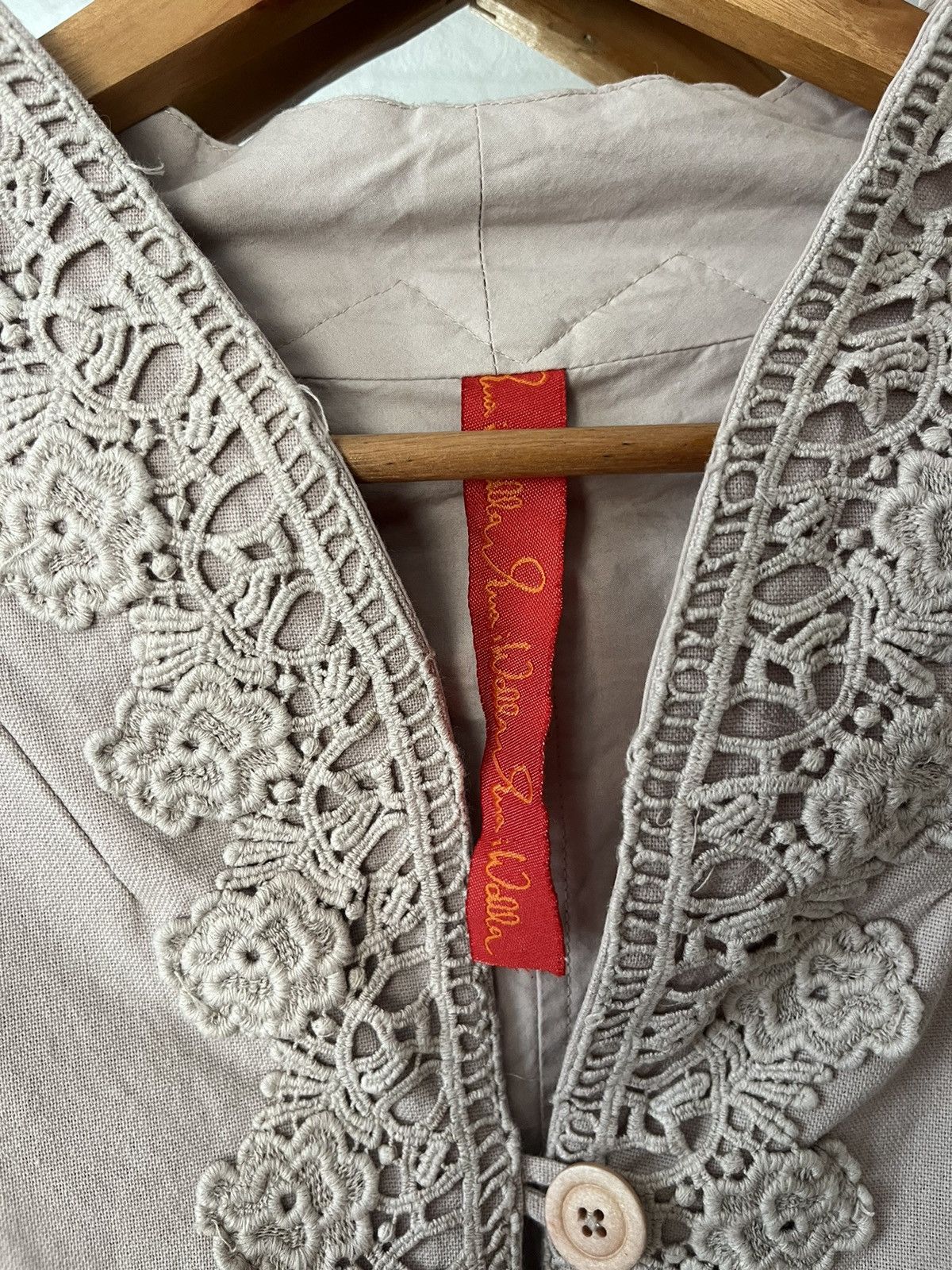 Vintage EWA I WALLA Cropped Jacket Lace Trim Scandinavian Boho M Size M / US 6-8 / IT 42-44 - 7 Thumbnail