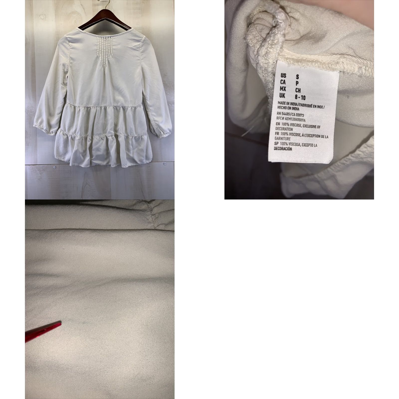American Eagle Outfitters VINTAGE American Eagle Blouse 3/4 Sleeve Ruffle Ivory Top Womens S XS? Size S / US 4 / IT 40 - 8 Thumbnail