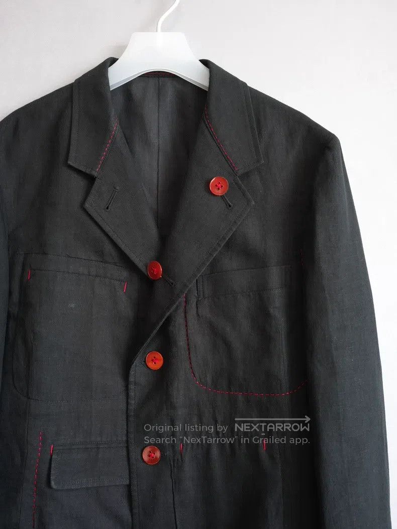 Yohji Yamamoto YOHJI YAMAMOTO Red Thread Linen Jacket Size US M / EU 48-50 / 2 - 4 Thumbnail