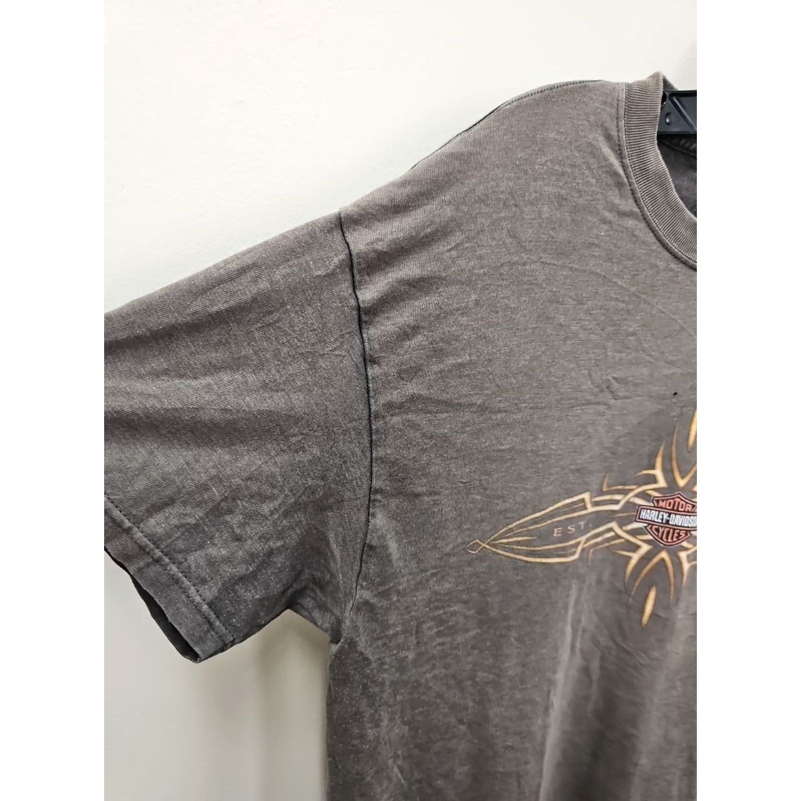 Harley Davidson VINTAGE Harley-Davidson Shirt Mens L Gray Graphic Print 90s Biker Grunge Rock T-Shirt Size US L / EU 52-54 / 3 - 4 Thumbnail