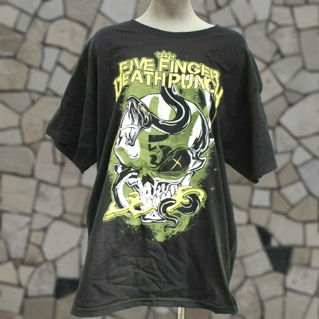 Five Finger Death Punch 'Trouble' Logo T-Shirt - Official Men's Band Tee In Black - View #9