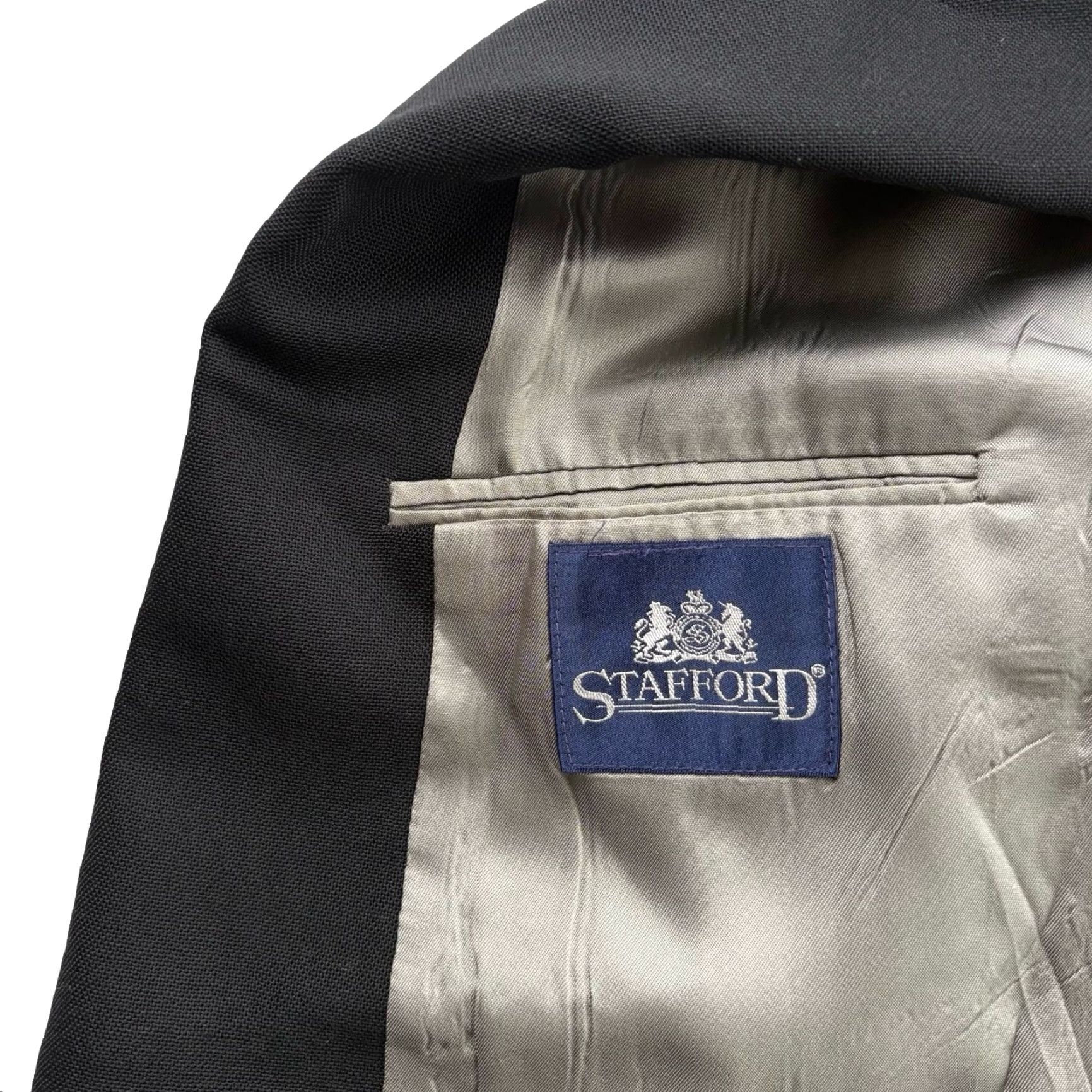 Stafford Stafford Men’s Blazer Gold Button Performance Blend Black USA 42R Size 42R - 6 Thumbnail