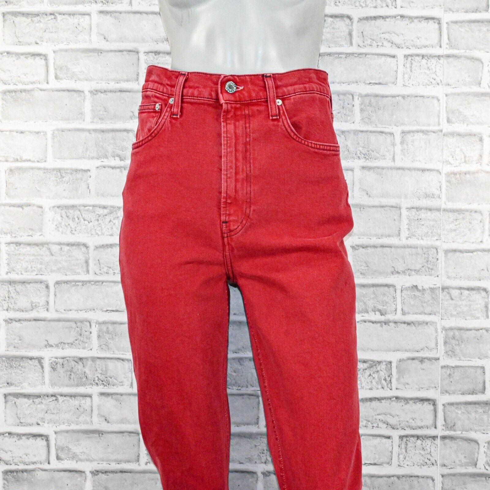 Helmut Lang Helmut Lang High Waist Spikes Jeans in Red Oxidize stone Size 28" / US 6 / IT 42 - 12 Thumbnail