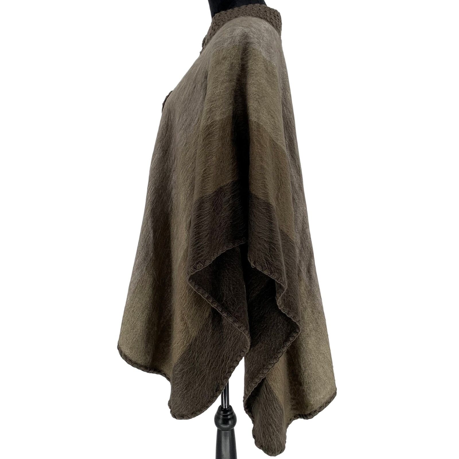 Other Light Brown Baby Alpaca Wool Cape Poncho Shawl Coat OSFM Size ONE SIZE - 4 Thumbnail