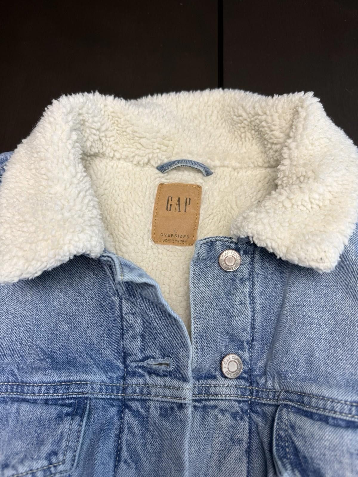 Gap Gap Light wash Denim Jacket Sherpa Fleece Lined Jacket L Size US L / EU 52-54 / 3 - 4 Thumbnail