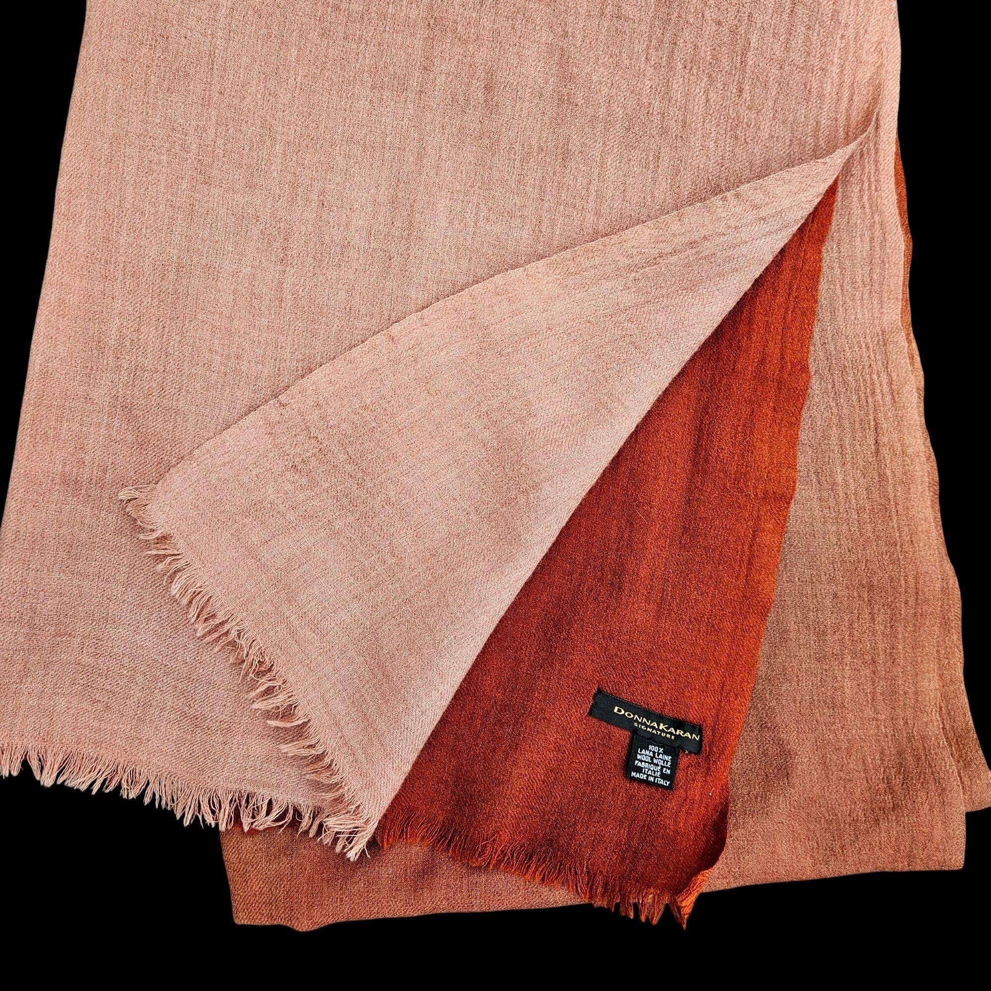 Donna Karan Vintage Donna Karan Signature Wool Shawl Wrap Rust Blush Omb Size ONE SIZE - 4 Thumbnail