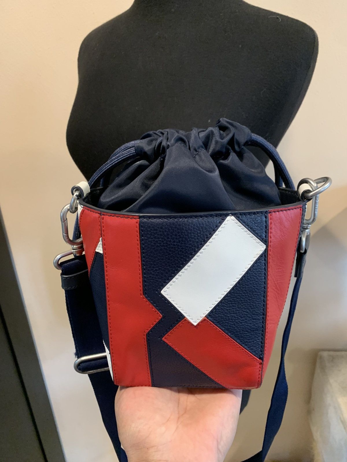 Kenzo Kube Small Drawstring Shoulder BagLimited rare LEATHER