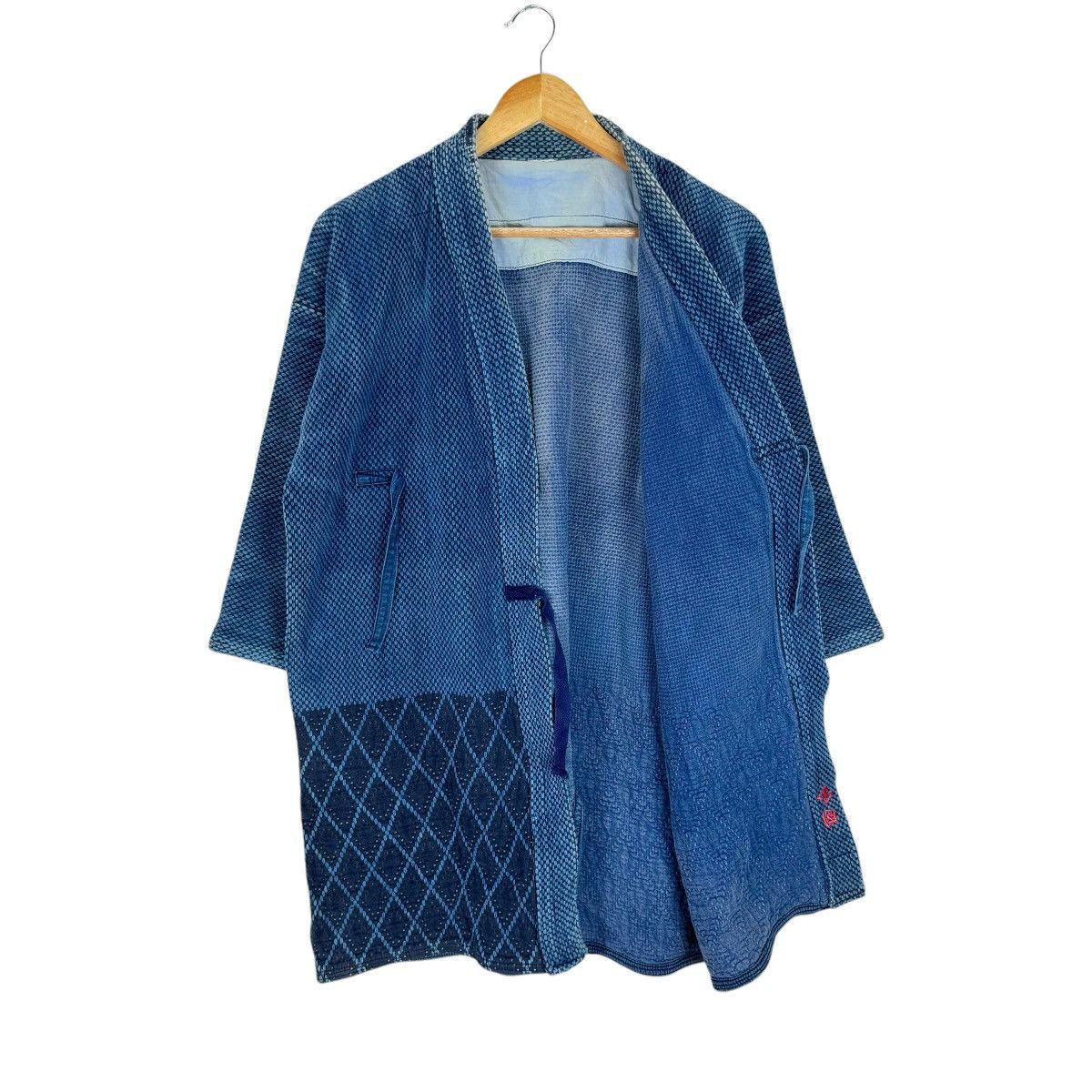 Indigo 🌟INDIGO NORAGI SASHIKO KENDO ERA BORO KIMONO Size US L / EU 52-54 / 3 - 10 Thumbnail
