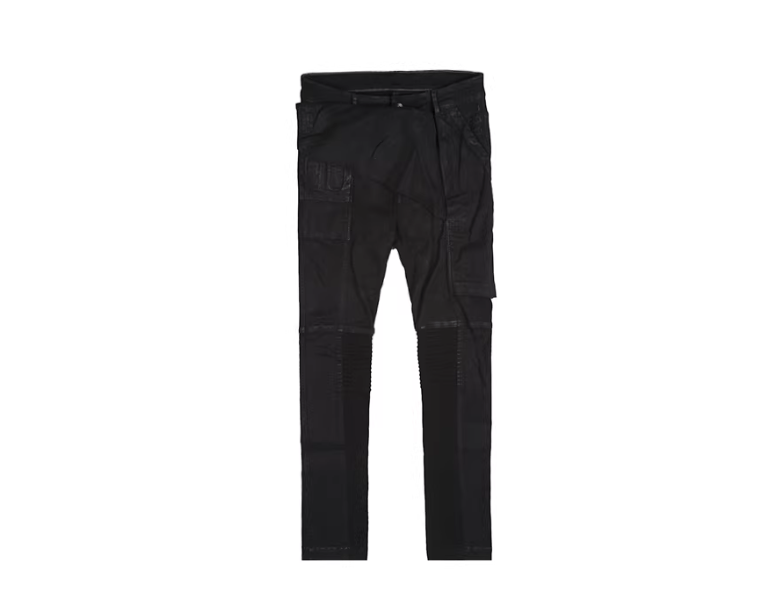 Rick Owens Drkshdw Rick Owens Men's Black Coated Cargo Skinny Jeans Size US 28 / EU 44 - 1 Thumbnail