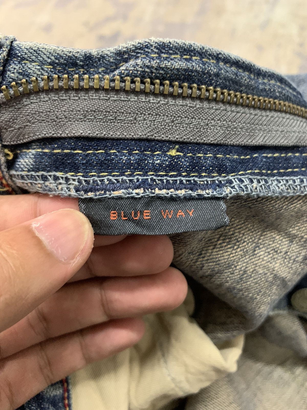 Japanese Brand Vintage Blueway Japanese Mud Wash Distressed Baggy Fit Jeans Size US 32 / EU 48 - 16 Thumbnail