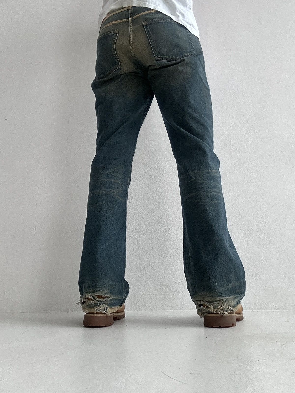 If Six Was Nine × Japanese Brand Distressed Flare Baggy Wide Leg Denim Jeans DKNY Size US 34 / EU 50 - 1 Thumbnail