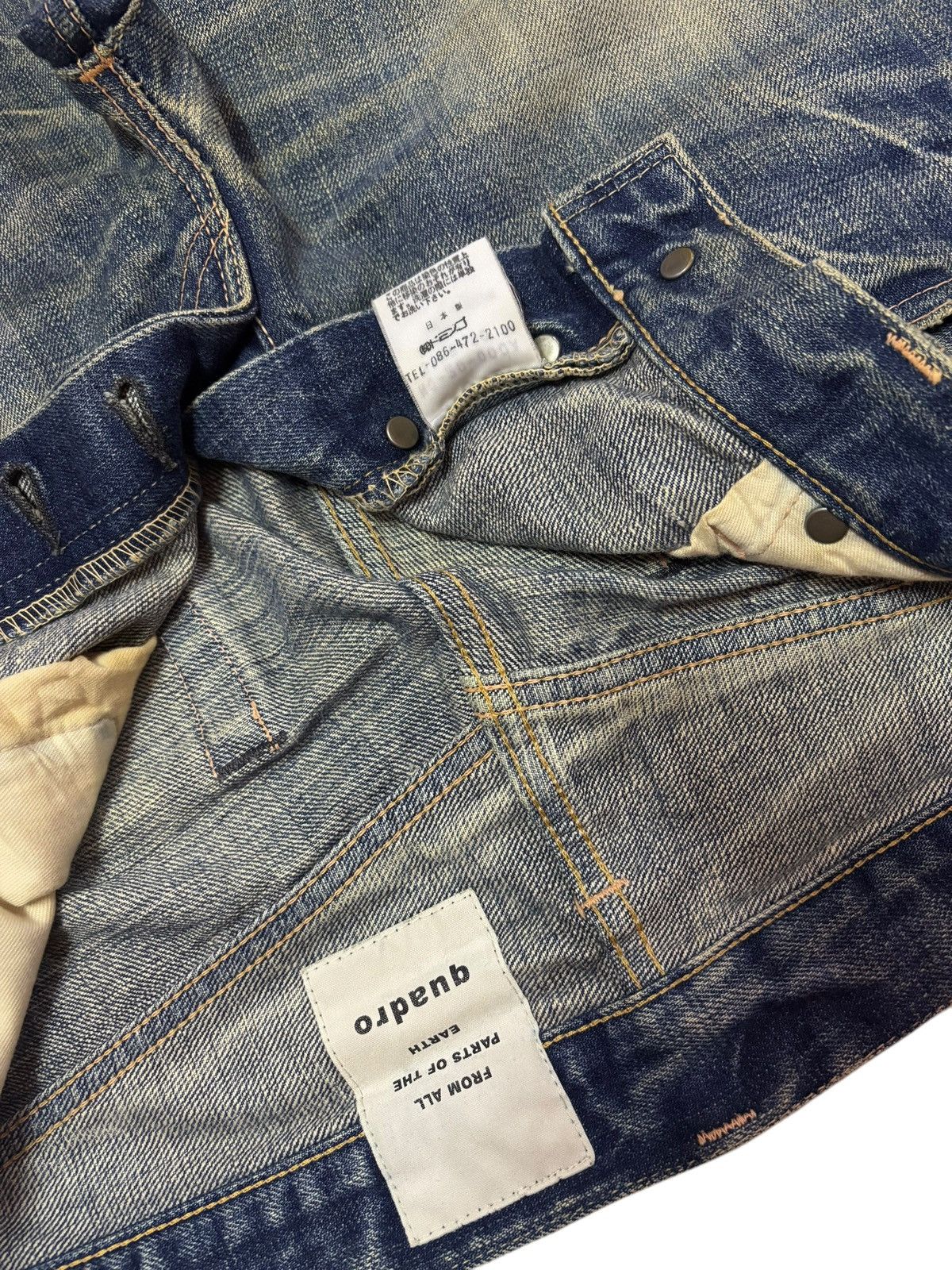 Japanese Brand × Vintage Japan Quadro Mud Washed Distressed Jeans Size US 32 / EU 48 - 8 Thumbnail