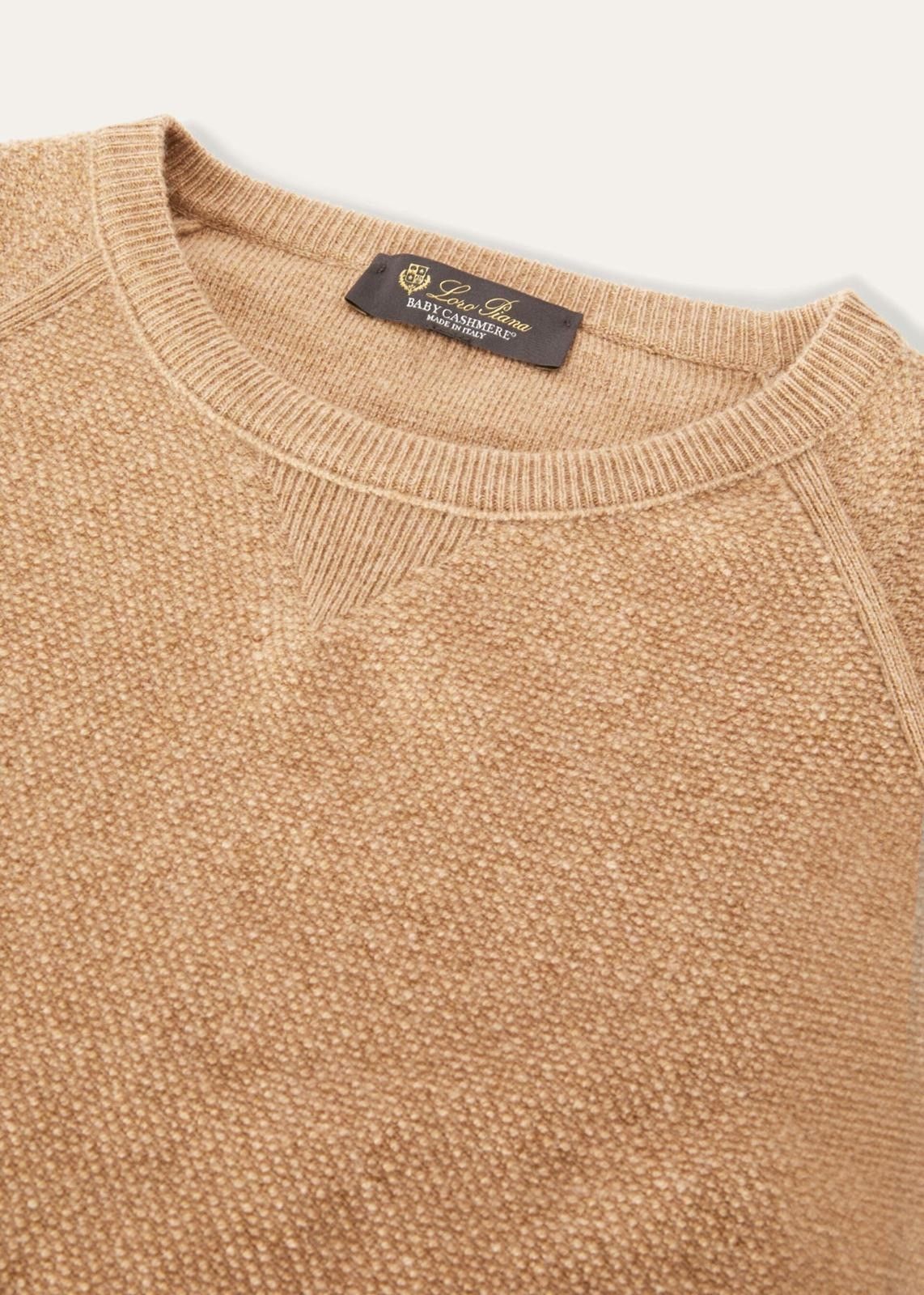Loro Piana o1srvl11e0824 Merano Boucle Crewneck Sweater in Brown Size XXL / US 16-18 / IT 52-54 - 5 Thumbnail
