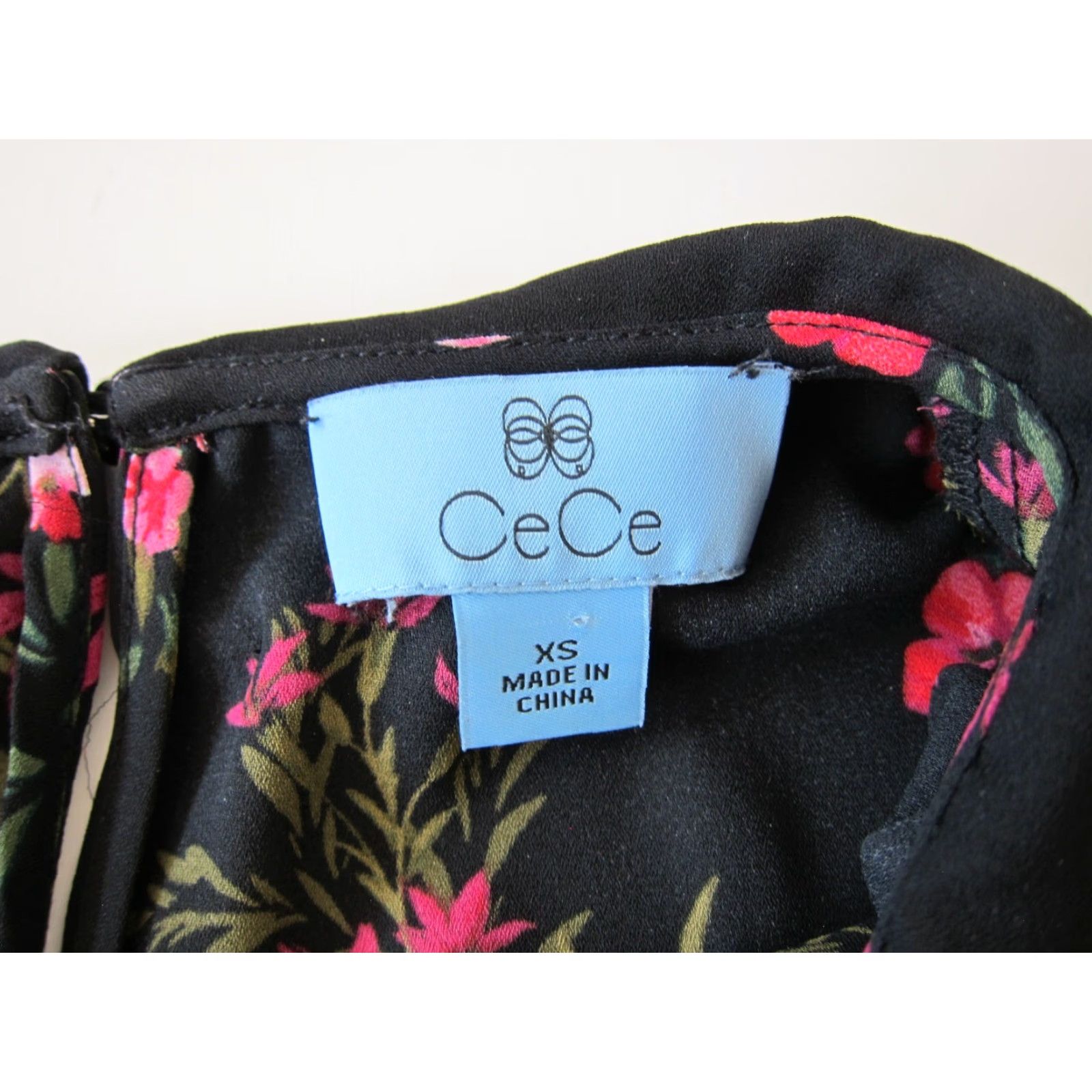 Vintage Cece Blouse Women Floral Long Sleeve Collared V-Neck Peasant TOP XS Size L / US 10 / IT 46 - 4 Thumbnail