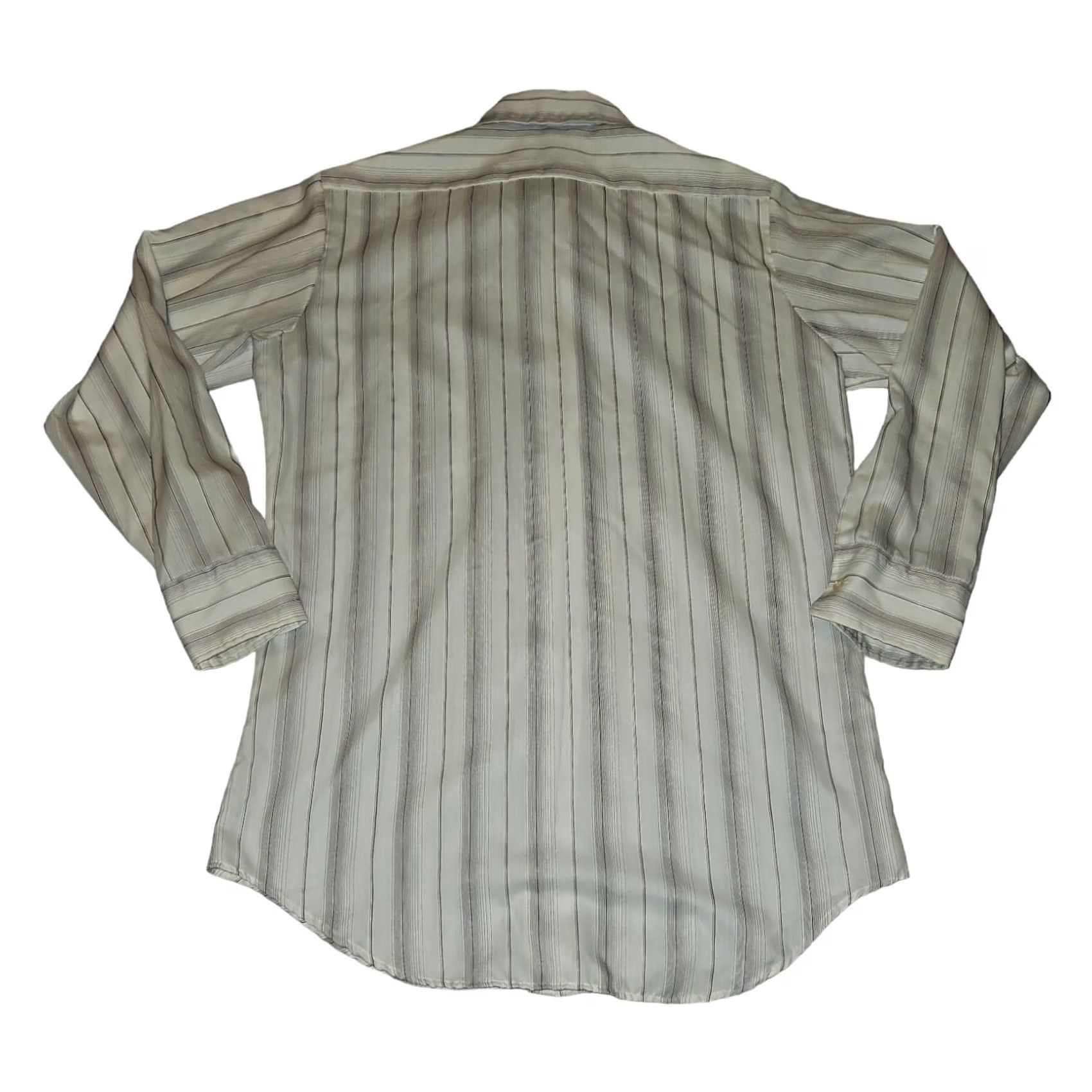 Vintage VINTAGE Montgomery Ward Button-Up Shirt 32/33 Mens White Brown Stripes 80s Dad Classic Casual Workwear Size US XS / EU 42 / 0 - 6 Thumbnail