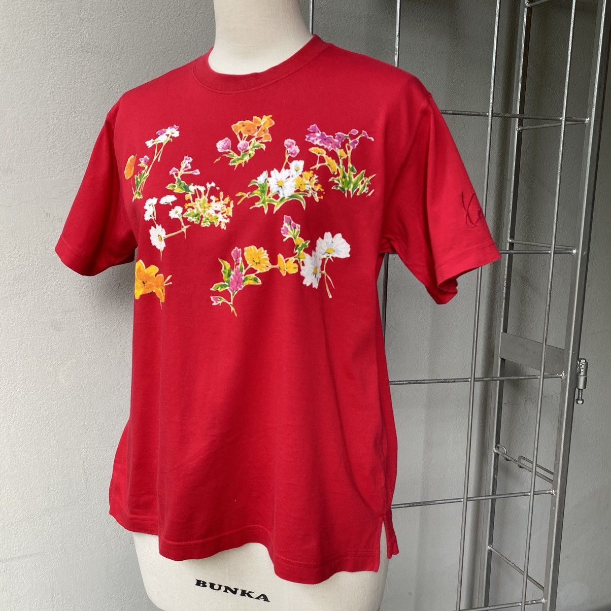Kenzo KENZO Red Floral Print Tee Size XS / US 0-2 / IT 36-38 - 5 Thumbnail