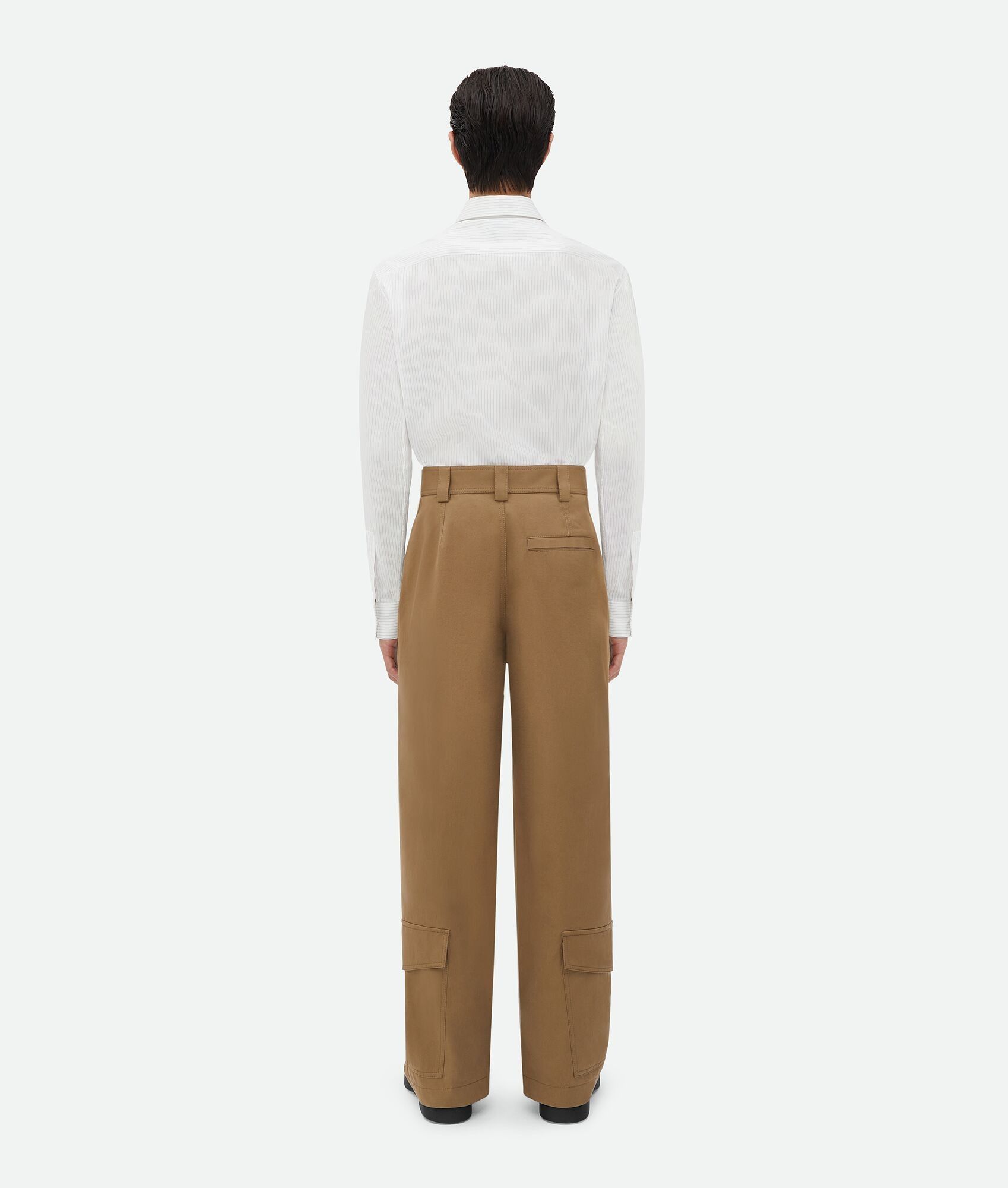 Bottega Veneta o1loc1c1025 772350 Cotton Gabardine Cargo Trousers Dark Sand Size US 28 / EU 44 - 3 Thumbnail