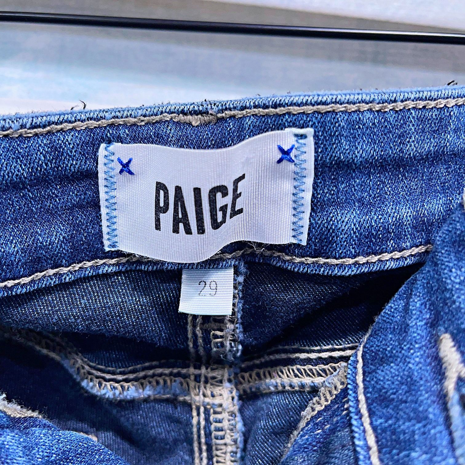 Paige PAIGE Skyline Ankle Peg Skinny Jeans Dark Wash Mid Rise 29 Size 29" - 6 Thumbnail