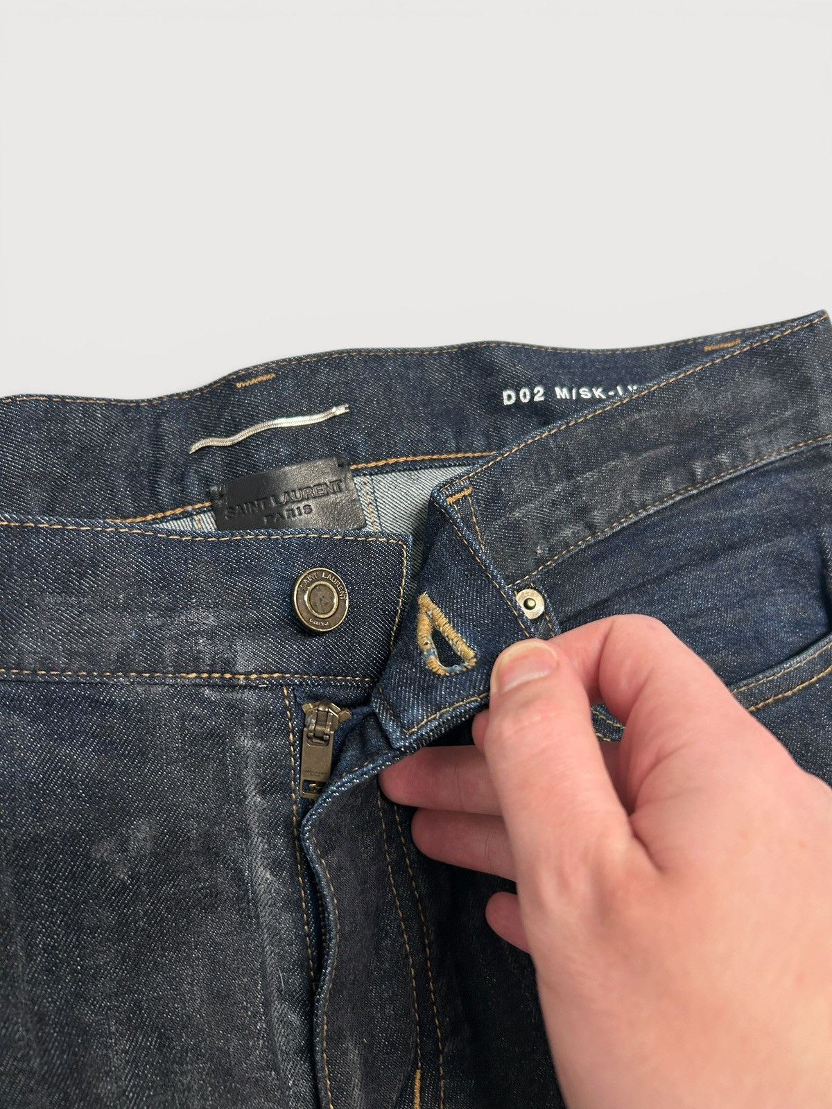 Saint Laurent Paris FW2016 D02 Indigo Waxed Denim Size US 32 / EU 48 - 6 Thumbnail