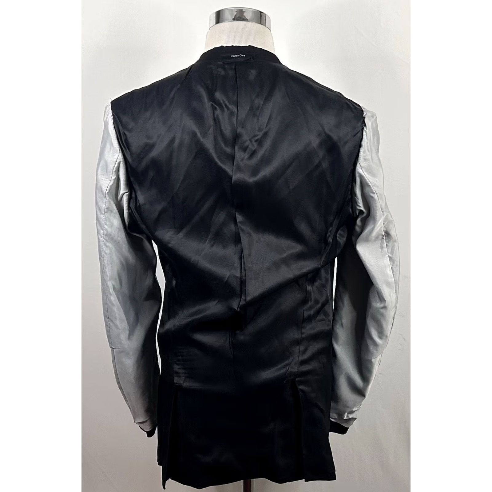 Bar III Bar III Suit Black 38L 34x32 Two Button Flat Front 100% Wool Lined Double Vented Mens Size 34R - 7 Thumbnail