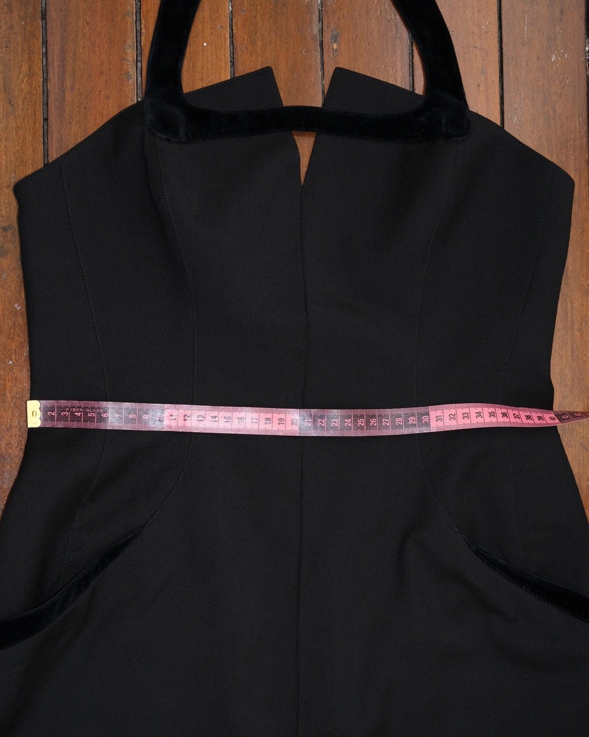 Thierry Mugler F/W 1998 Thierry Mugler Runway Velvet Trim Halter Hourglass Size M / US 6-8 / IT 42-44 - 16 Thumbnail