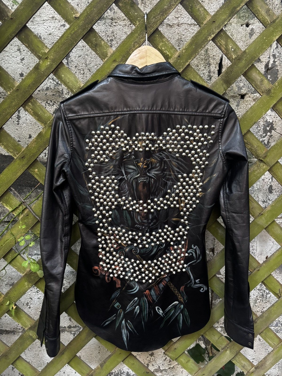 Balmain Balmain SS10 Hand Painted Studded Leather Shirt | Grailed