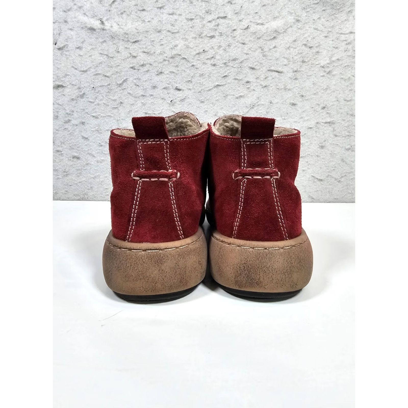 Vintage VINTAGE Josef Seibel Chukka Boots Women’s Sz 41 Red Suede Sherpa Lined Ankle Leather Insole Warm Indoor Outdoor Bohemian 90s? No, not N/A Size US 8 / IT 38 - 7 Thumbnail
