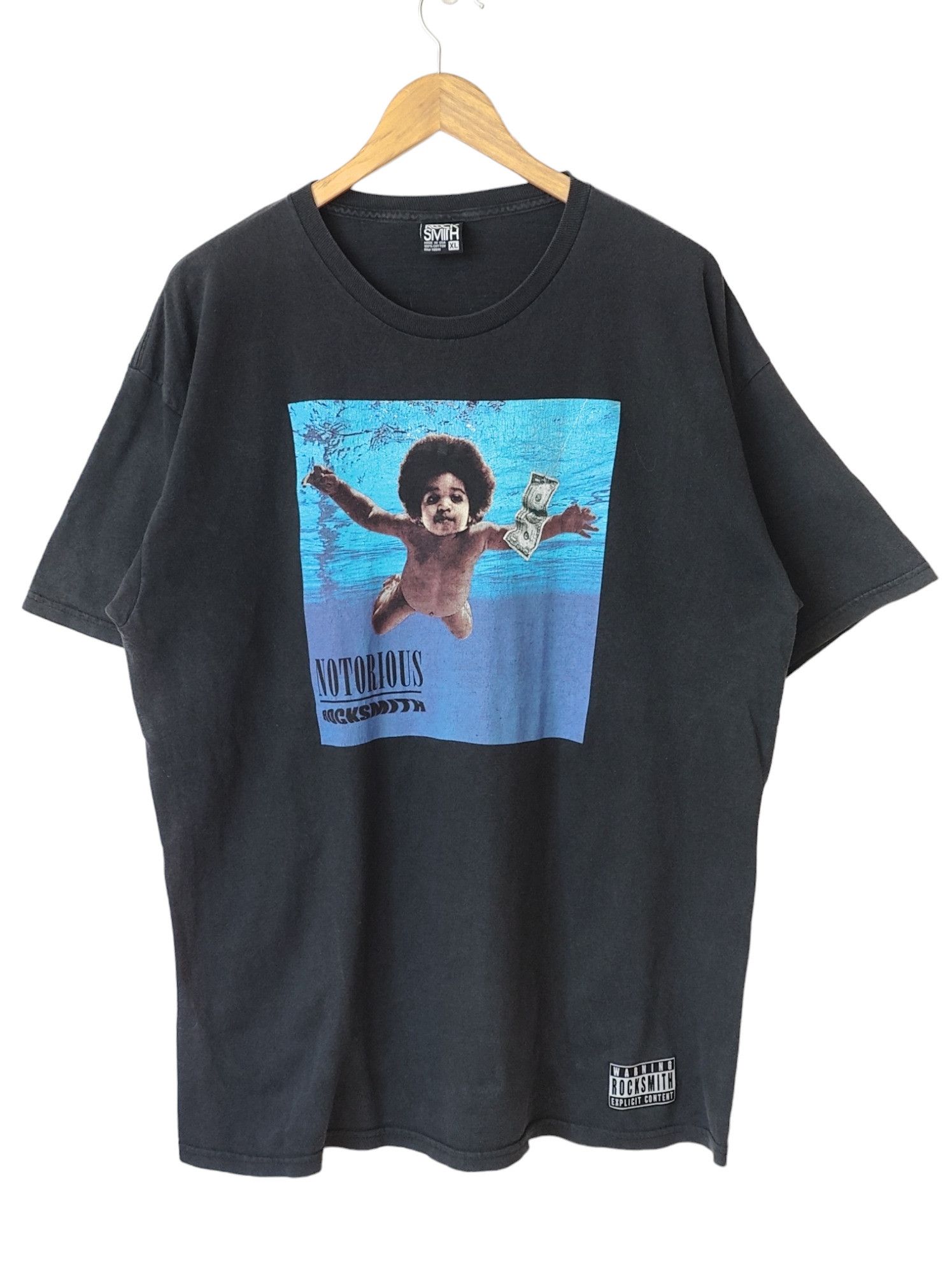 ROCKSMITH × Rap Tees × Vintage Vintage The Notorious BIG Nirvana Nevermind Rocksmith Tshirt Size US XL / EU 56 / 4 - 1 Thumbnail