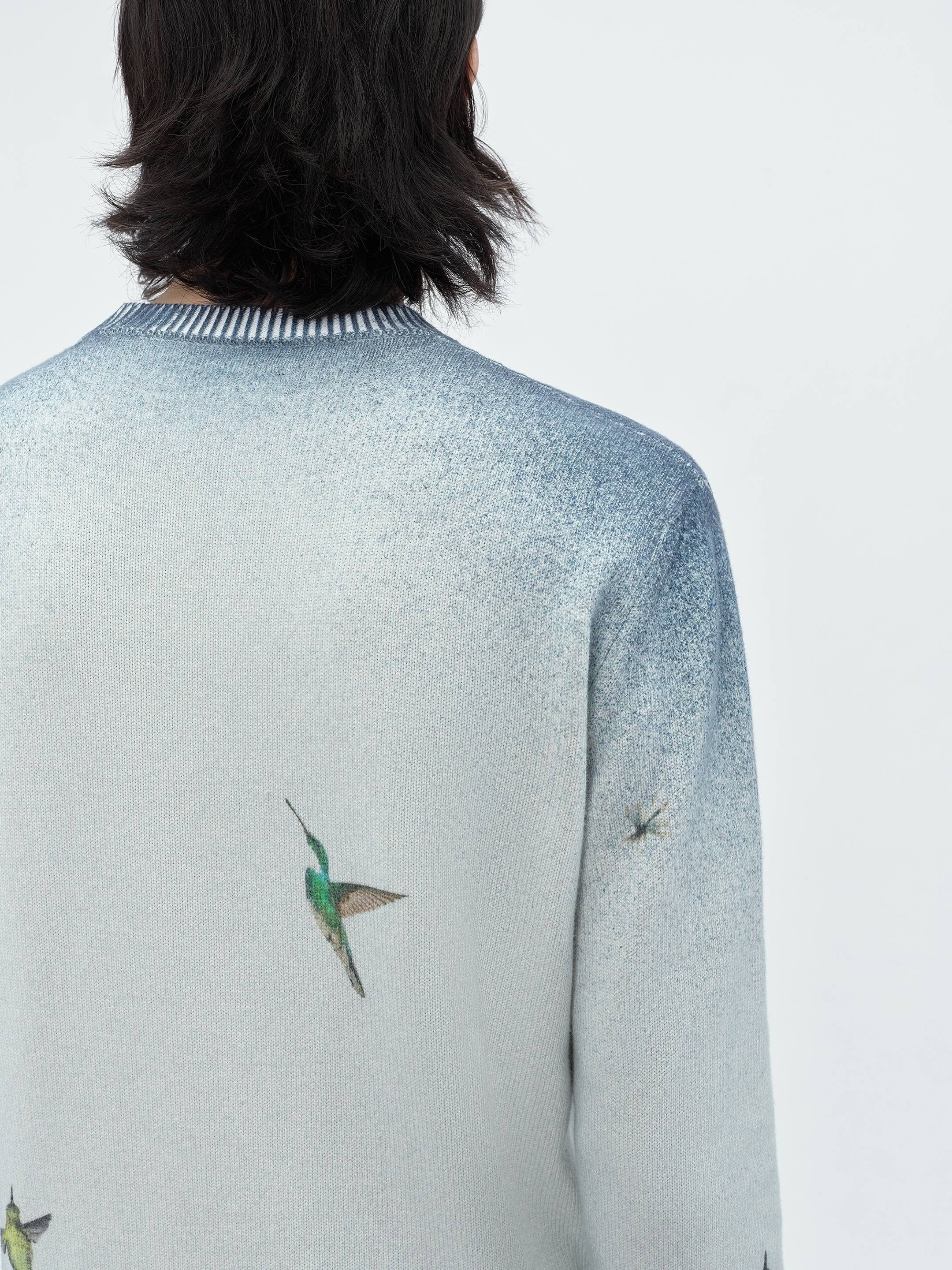 Amiri o1s1wg110525 Embroidered Hummingbird Crewneck Sweater Size US L / EU 52-54 / 3 - 9 Thumbnail