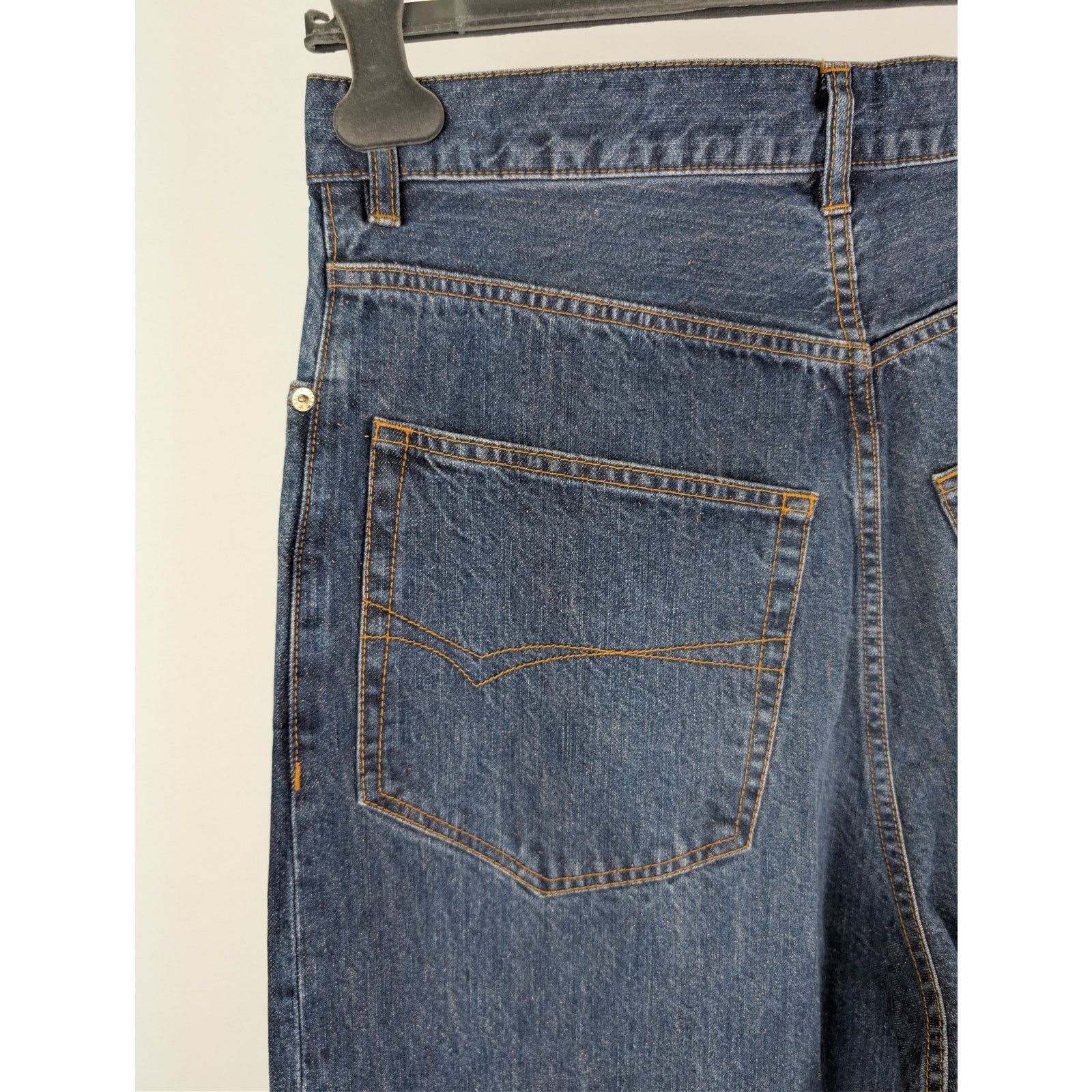 Balenciaga o1rshd1 Silk Blue Japanese Denim Baggy Pants in Dark Indigo Size US 30 / EU 46 - 12 Thumbnail