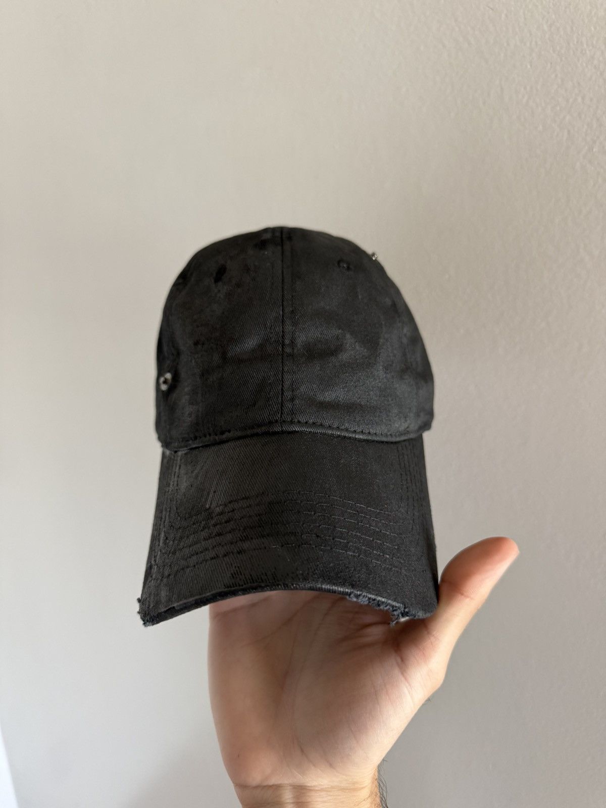 P.L.N. P.L.N. Oilskin Waxed Coated Cotton Distressed Cap/Hat Size ONE SIZE - 2 Thumbnail