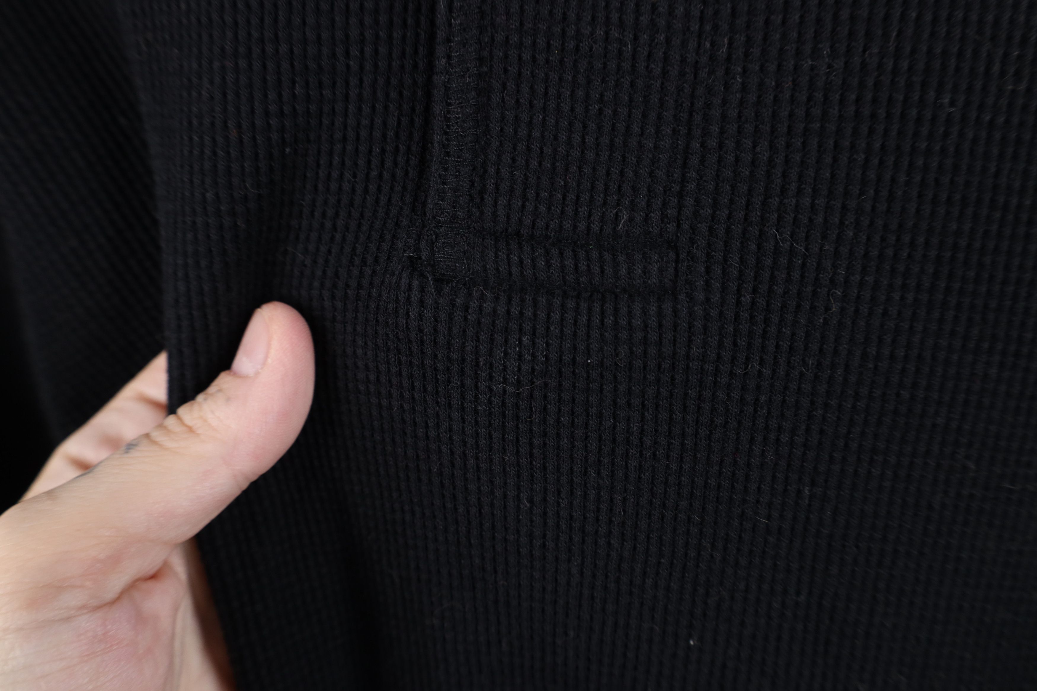 Vintage Vintage Streetwear Thermal Waffle Knit Henley T-Shirt Black Size US XXL / EU 58 / 5 - 4 Thumbnail