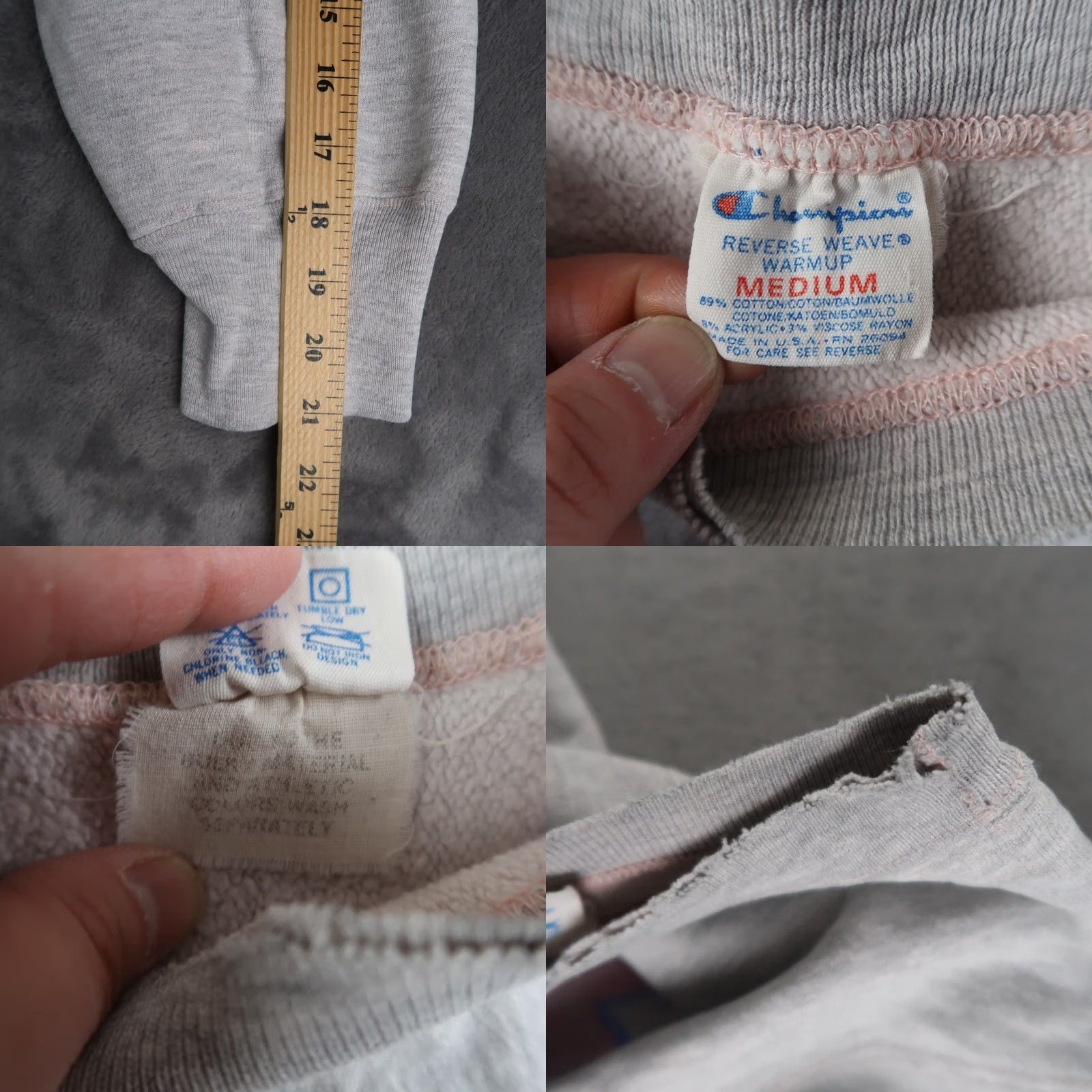 Champion VINTAGE Champion Reverse Weave Hiram College Crewneck Sweatshirt Mens M Gray Pink Logo 90s USA Size US M / EU 48-50 / 2 - 8 Thumbnail