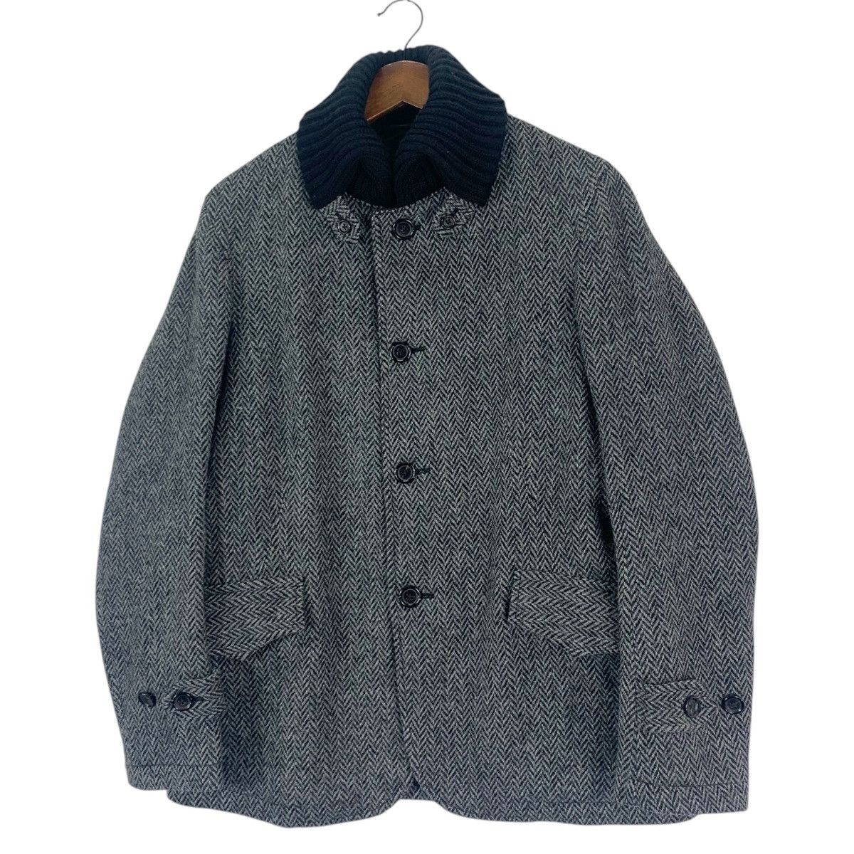 Japanese Brand Vintage Blue Work Shetland Wool Sherpa Jacket Size US M / EU 48-50 / 2 - 3 Thumbnail
