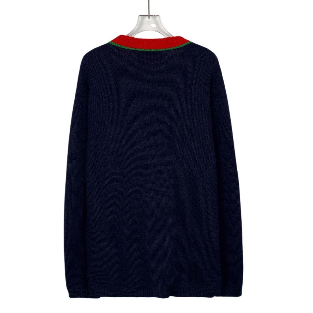 Gucci Gucci Dark Blue V-neck Wool Long Sleeve Knit Cardigan K26WX Size XL / US 12-14 / IT 48-50 - 2 Thumbnail