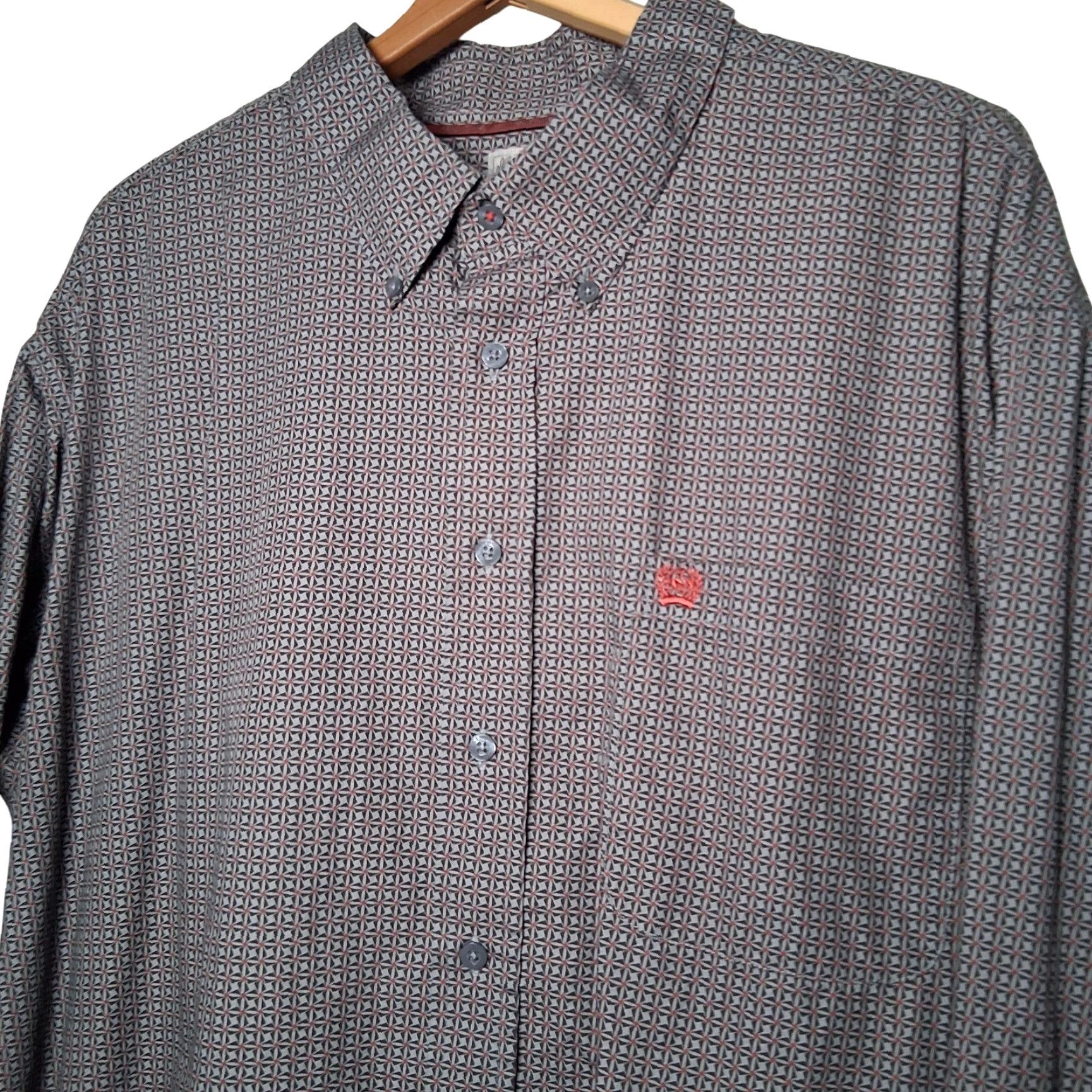 Vintage VINTAGE Cinch Shirt Geometric Western Button-Down 2XL Gray Men Casual Workwear Ranch Rodeo Size US XXL / EU 58 / 5 - 2 Thumbnail