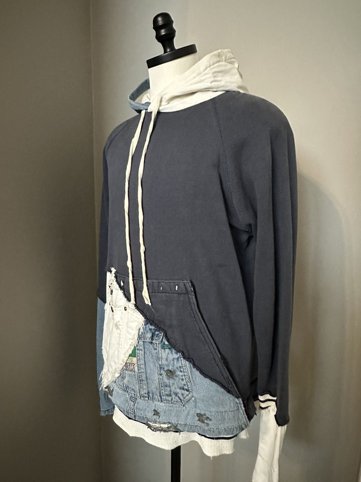 Greg Lauren 1of1 50/50 Navy/Painter Hoodie - 2 Size US M / EU 48-50 / 2 - 2 Thumbnail