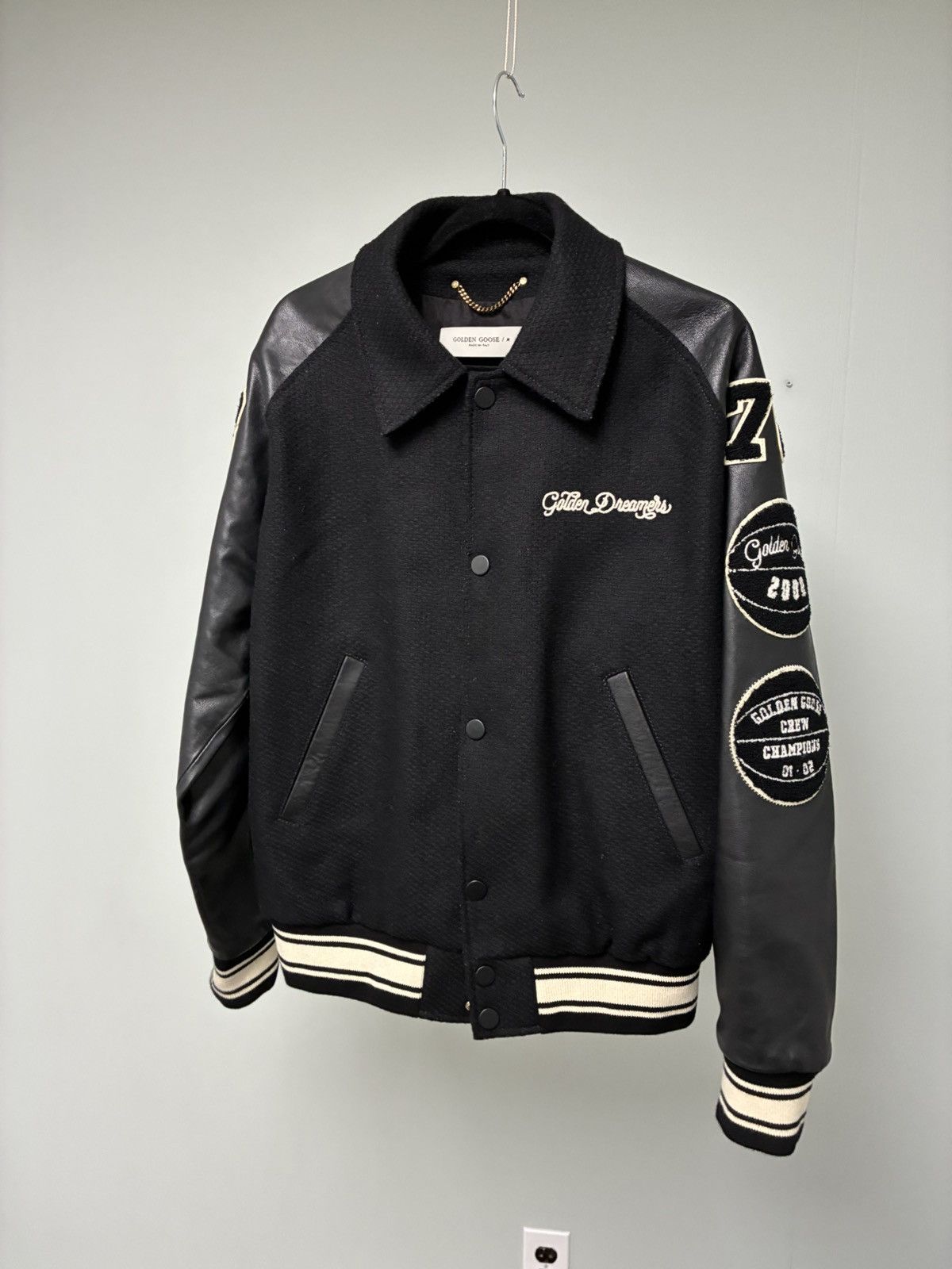 Golden Goose Wool Bomber with patch leather sleeves EU 48 USA 38 Size US M / EU 48-50 / 2 - 7 Thumbnail
