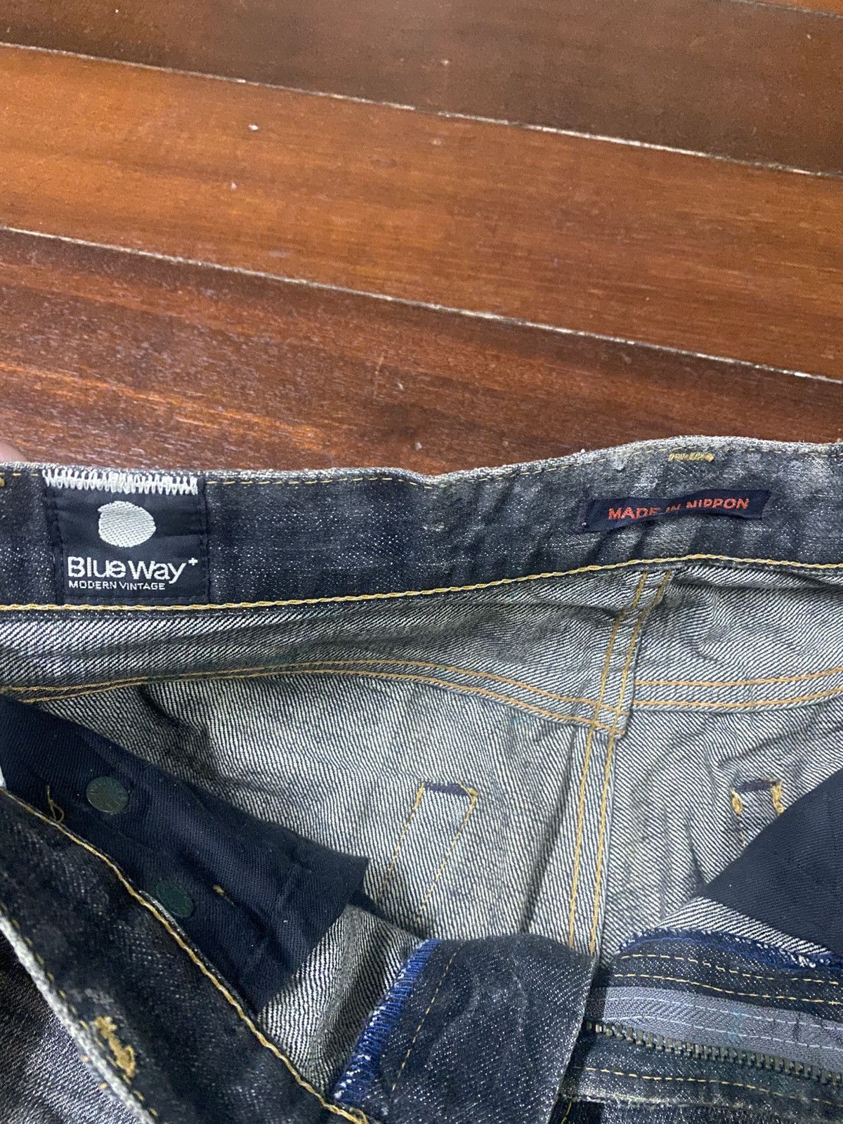 If Six Was Nine Fire BLUEWAY flare distressed mud wash dirty jeans Size US 31 - 19 Thumbnail