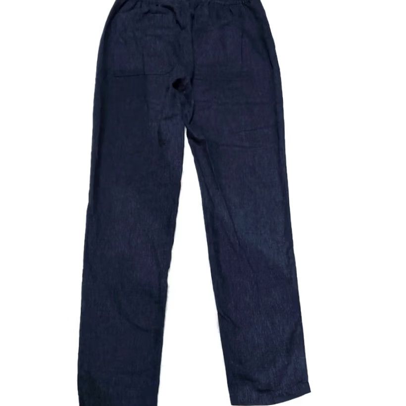 Pendleton VINTAGE Pendelton? Actually not. Pendleton Women's Linen Blend Elastic Waistband Straight Leg Pants NWT Small Blue Linen Rayon Size 28" / US 6 / IT 42 - 2 Thumbnail