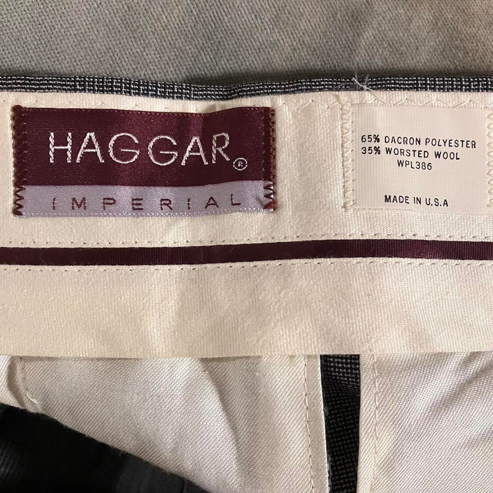 Haggar × Vintage Haggar Imperial Dress Pants Wool Blend Pleated Vintage Size US 34 / EU 50 - 6 Thumbnail