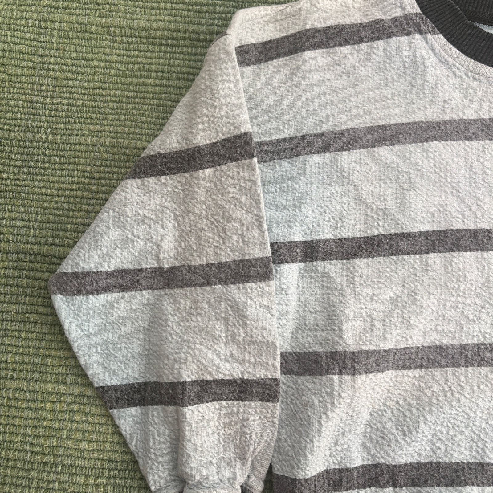 Vintage Vintage 80s era textured cotton kids striped sweatshirt Size XS / US 0-2 / IT 36-38 - 3 Thumbnail