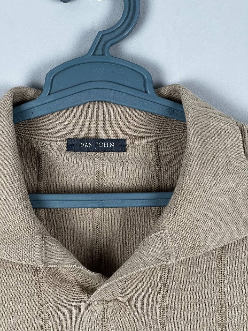 Vintage Dan John Luxury Beige Knitted Camp Collar Summer Polo Size US XL / EU 56 / 4 - 5 Thumbnail
