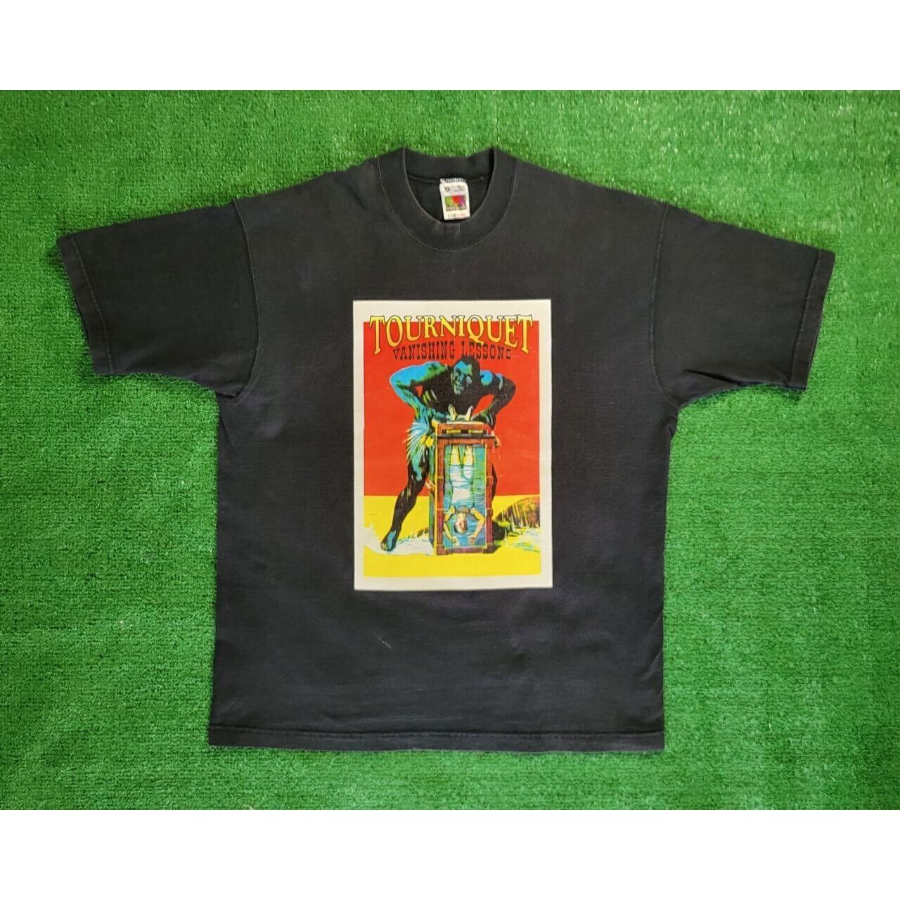 image of Fruit Of The Loom Vintage 90's Tourniquet Vanishing Lessons Shirt XL 1994 in Black, Men's