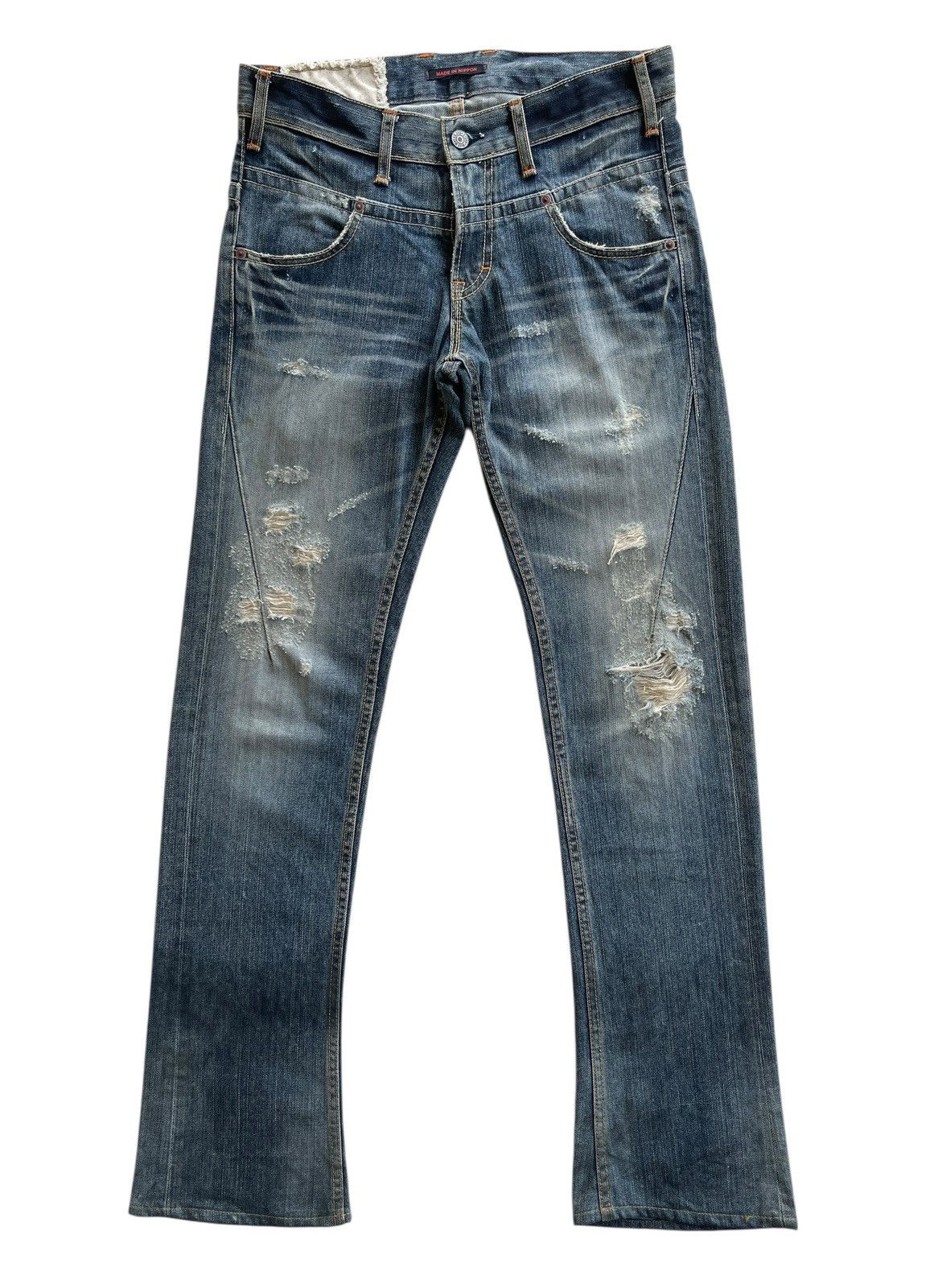 Vintage Blue Way Distressed Flare Denim Size US 30 / EU 46 - 1 Thumbnail