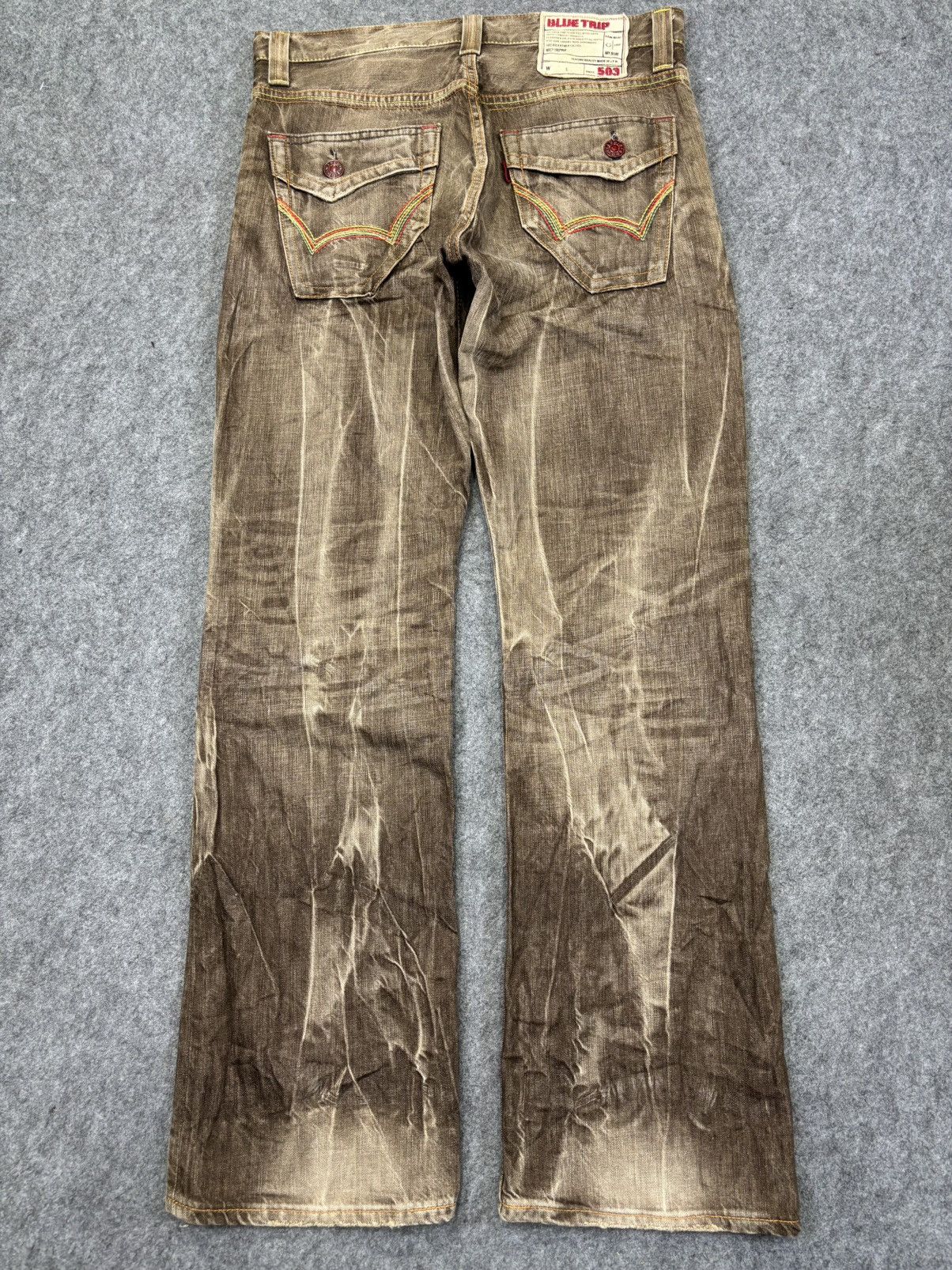Edwin 💥Raw Fades💥Flare Edwin 503 Explosion Style Fades Denim K25 Size US 34 / EU 50 - 13 Thumbnail