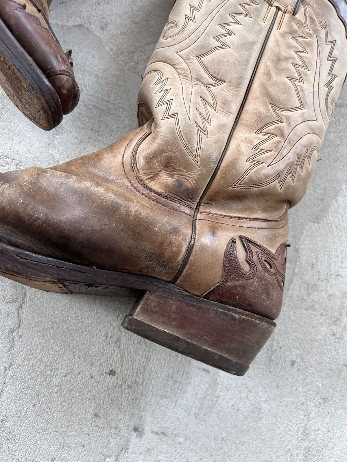 Cowboy Equipment Vintage Sancho Leather Western Cowboy Boots Rare AvantGarde Size US 8 / EU 41 - 14 Thumbnail