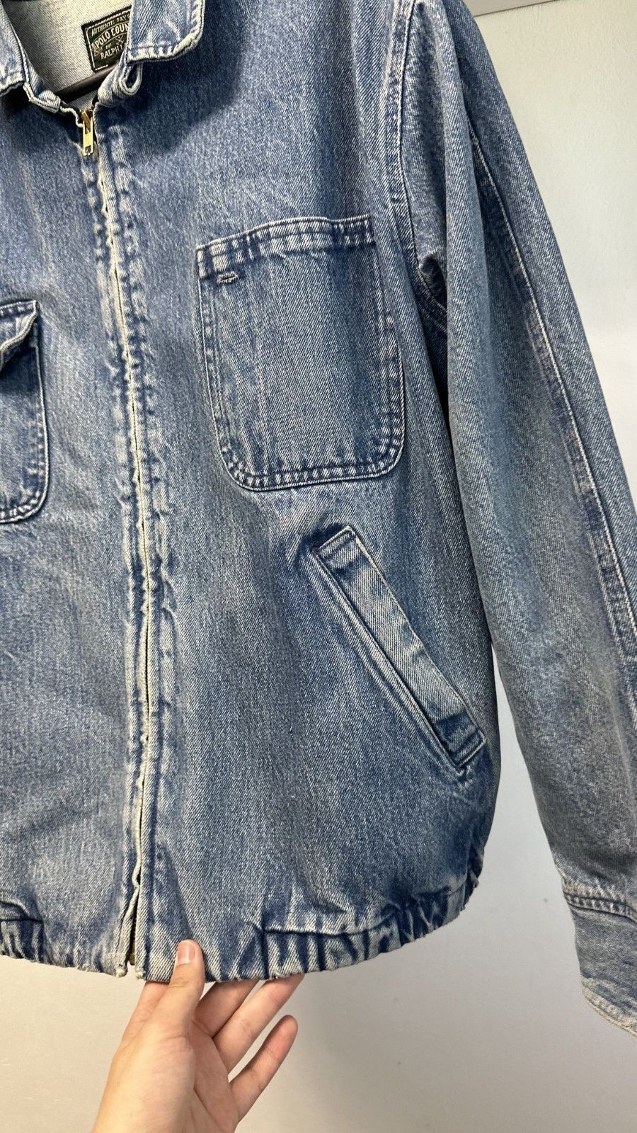 Polo Ralph Lauren 80'S POLO RALPH LAUREN distressed Zip-up Denim Jacket Size US M / EU 48-50 / 2 - 8 Thumbnail